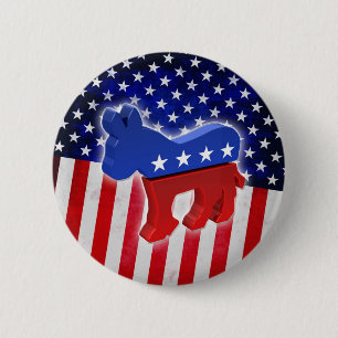 Democratic Donkey Pinback Button