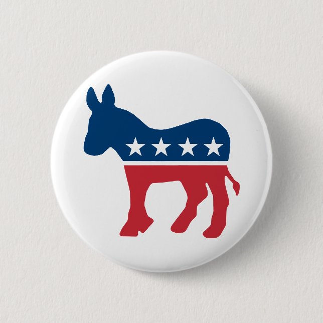 Democratic Donkey Pinback Button (Front)