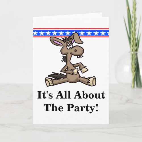 Democratic Donkey Political Birthday Card