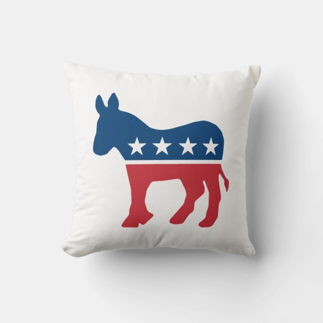 Democratic Donkey Throw Pillow (Front)