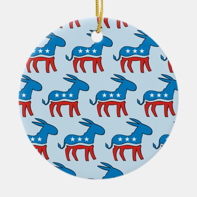Democratic Donkeys Ceramic Ornament (Front)