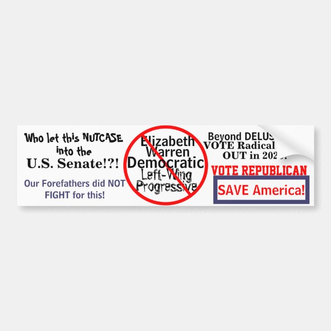 Democratic Elizabeth Warren Edit the YEAR Bumper Sticker (Front)
