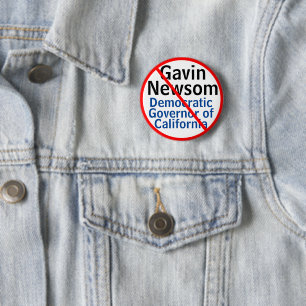 Democratic Gavin Newsom CA Governor Button