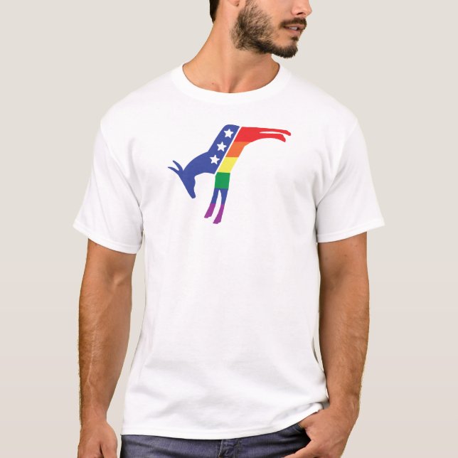 Democratic Gay Pride Donkey T-Shirt (Front)
