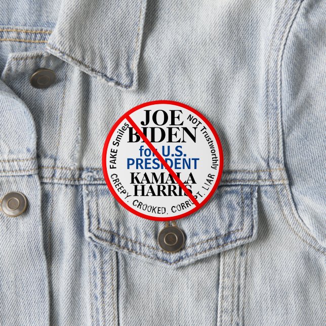 Democratic Joe Biden Kamala Harris Button (In Situ)