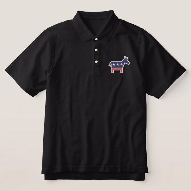 Democratic Logo Embroidered Polo Shirt (Design Front)