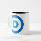 Democratic logo Two-Tone coffee mug (Front Left)