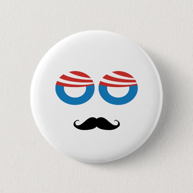 Democratic Man - Mustache You A Question Button (Front)