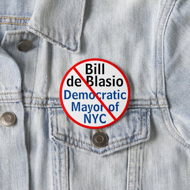 Democratic Mayor de Blasio New York City Button (In Situ)