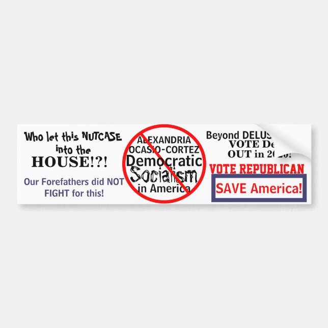 Democratic Ocasio-Cortez Edit Election YEAR Bumper Sticker (Front)
