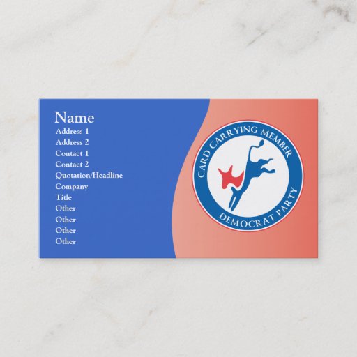 Customizable Democratic Party Business Card