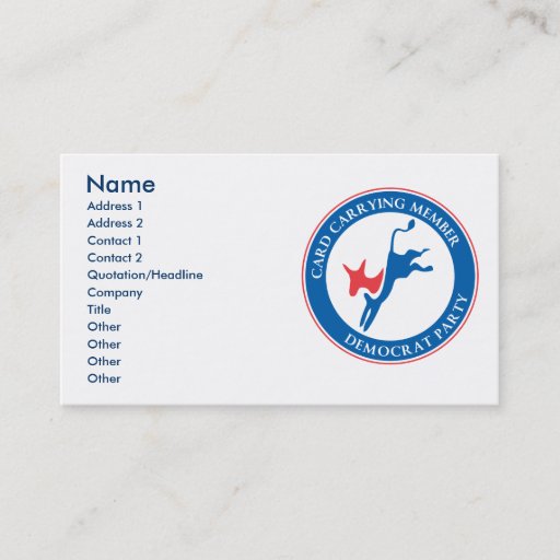Customizable Democratic Party Business Card