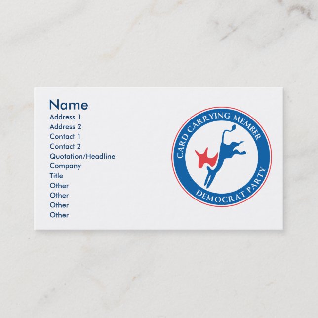 Democratic Party Business Card (Front)
