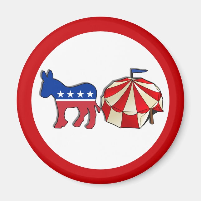 Democratic Party Circus Donkey  Magnet (Front)