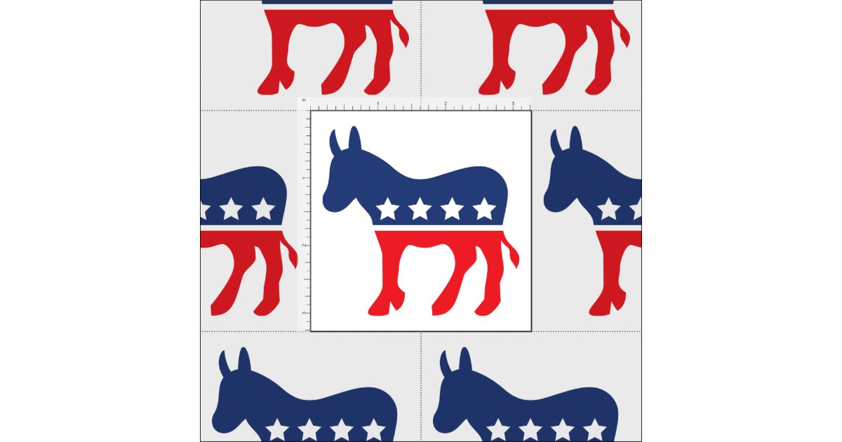 Democratic Party Donkey | Red, White & Blue Fabric