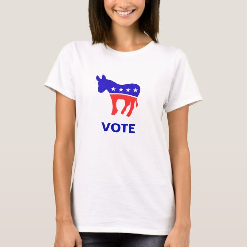 Democratic party logo and editable vote text T_Shirt