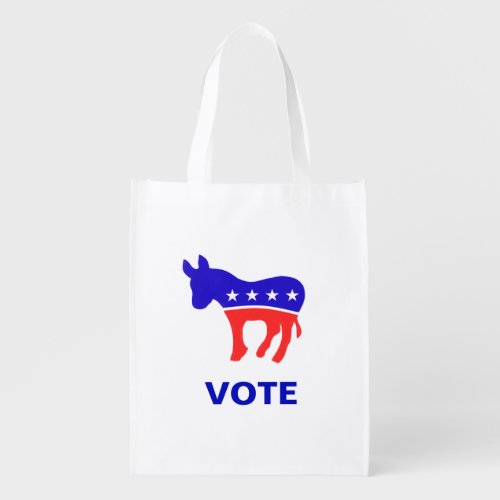 Democratic party logo grocery bag