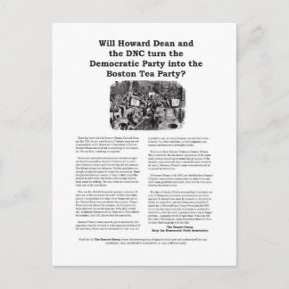 Democratic Party or Boston Tea Party Postcard