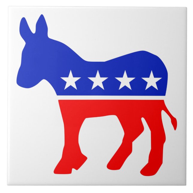 Democratic Party Political Emblem (Donkey) Ceramic Tile (Front)