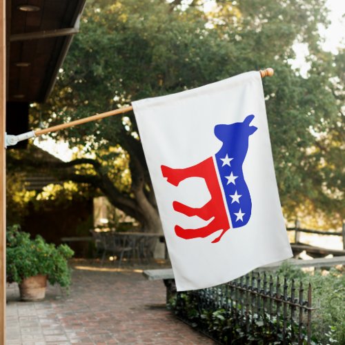 Democratic Party Political Emblem Donkey House Flag