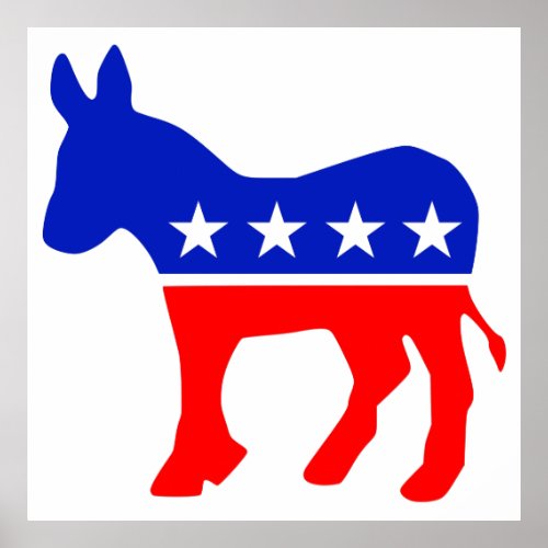 Democratic Party Political Emblem Donkey Poster