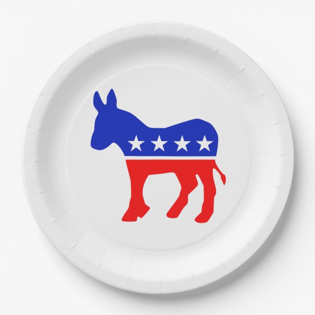 Democratic Party Symbol Paper Plates (Front)