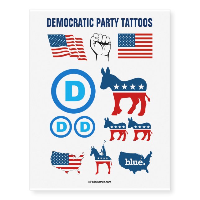 Democratic Party Temporary Tattoos (Front)