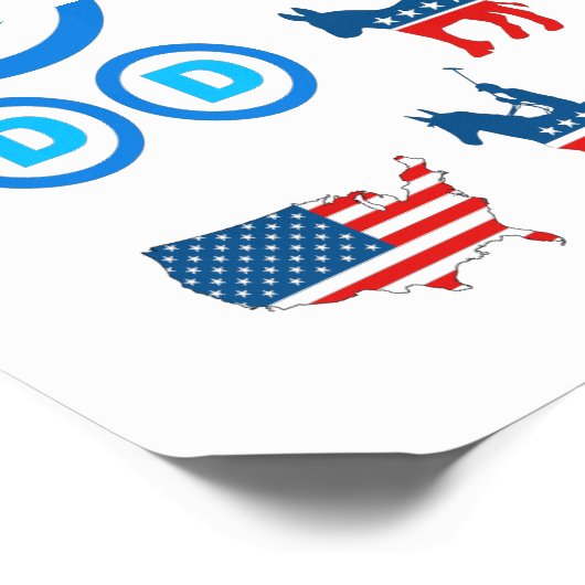 Democratic Party Temporary Tattoos (Angled)