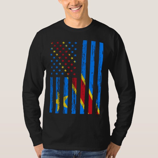 Democratic Republic Congo Flag America US It is in T-Shirt (Front)