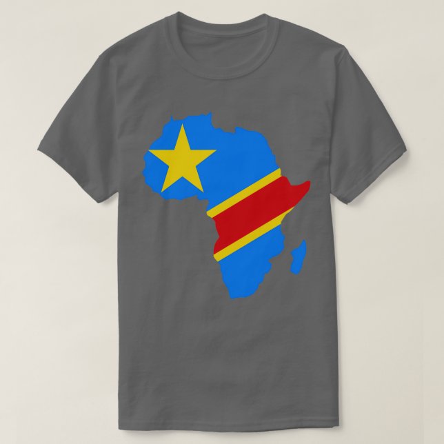 Democratic Republic Of Congo Flag Africa map T-Shirt (Design Front)