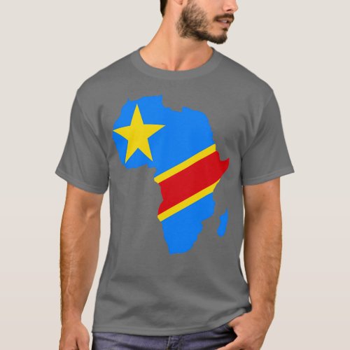 Democratic Republic Of Congo Flag Africa map T_Shirt