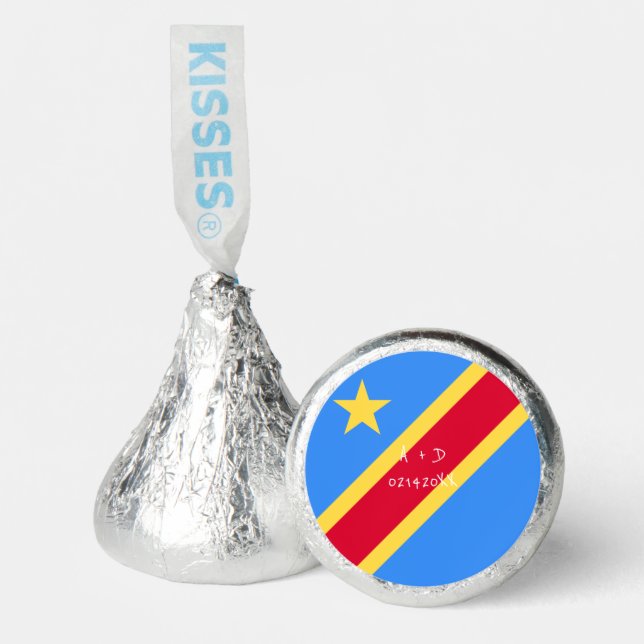 Democratic Republic of Congo Flag Custom Message Hershey®'s Kisses® (Front)