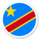Democratic Republic of Congo Flag Round Sticker