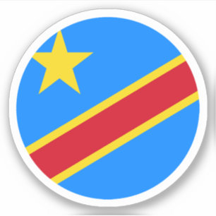 Democratic Republic of Congo Flag Round Sticker