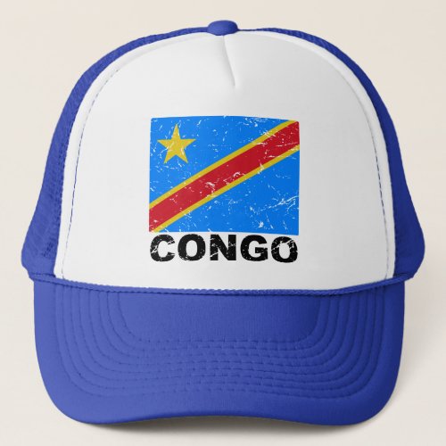 Democratic Republic of Congo Vintage Flag Trucker Hat
