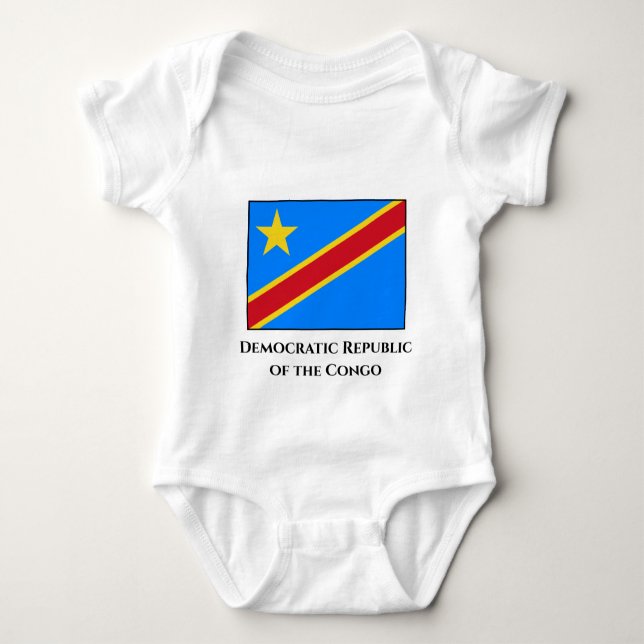 Democratic Republic of the Congo Flag Baby Bodysuit (Front)