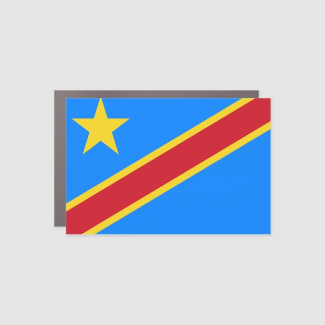 Democratic Republic of the Congo Flag Car Magnet (Front)