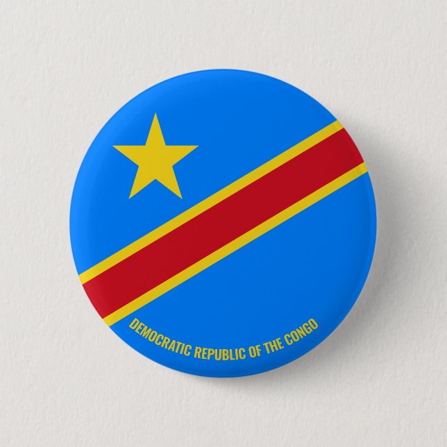 Democratic Republic of the Congo Flag Charming Button (Front)