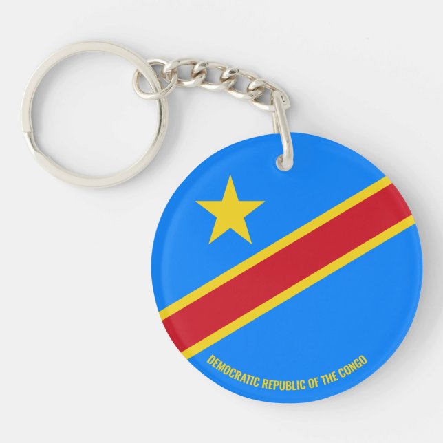 Democratic Republic of the Congo Flag Charming Keychain (Front)