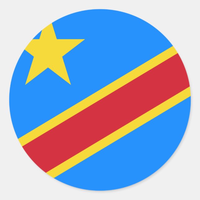 Democratic Republic of the Congo Flag Classic Round Sticker (Front)