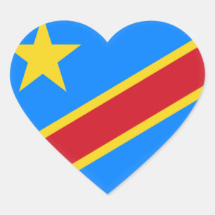 Democratic Republic of the Congo Flag Heart Sticker