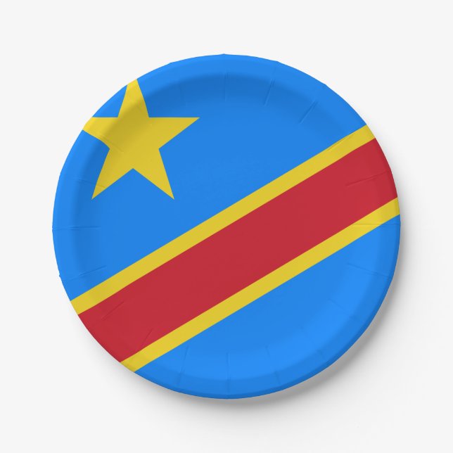 Democratic Republic of the Congo Flag Paper Plates (Front)