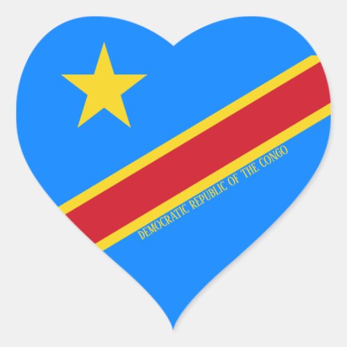 Democratic Republic of the Congo Flag Patriotic Heart Sticker