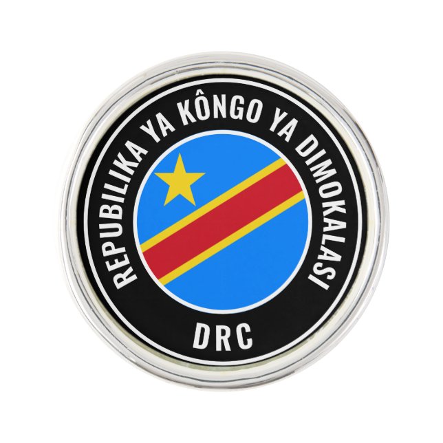 Democratic Republic of the Congo Flag Patriotic Lapel Pin (Front)