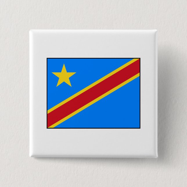 Democratic Republic of the Congo Flag Pinback Button (Front)
