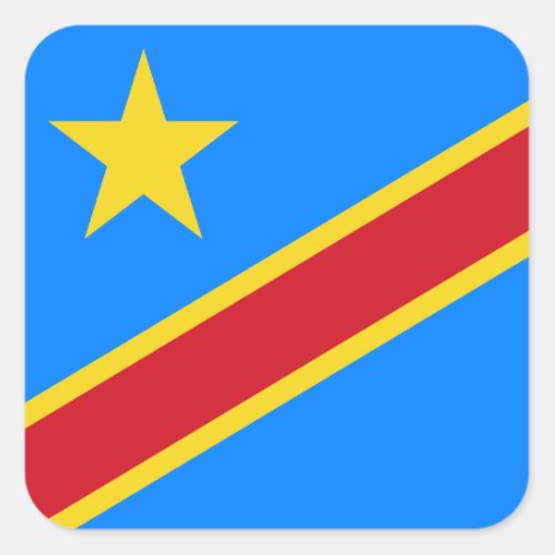 Democratic Republic of the Congo Flag Square Sticker