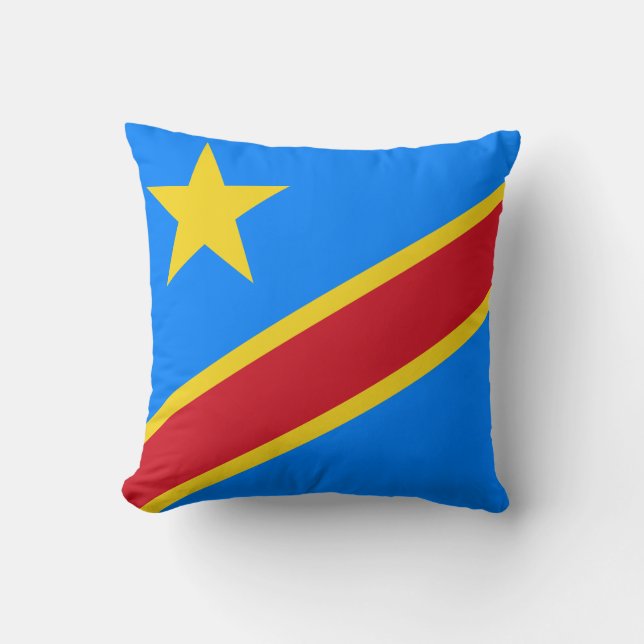 Democratic Republic of the Congo Flag Throw Pillow (Front)