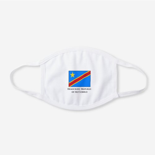 Democratic Republic of the Congo Flag White Cotton Face Mask