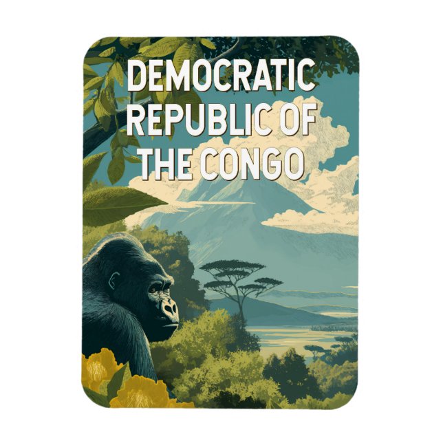Democratic Republic of the Congo Illustration Magnet (Vertical)