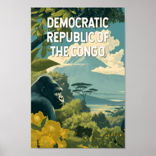 Democratic Republic of the Congo Illustration Poster